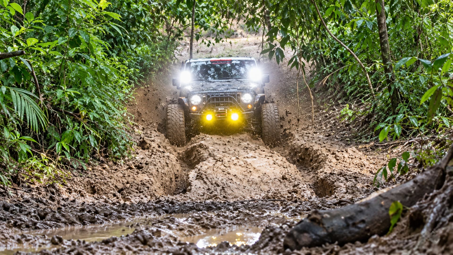 Salto en el barro